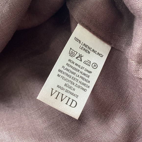 Vivid Linen Spaghetti Strap Ruffled Chest Tank Top/Camisole (Light Brown) *NWOT* - Picture 15 of 15